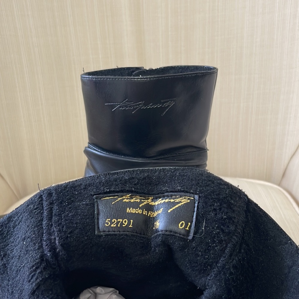 Black leather boots made in Finland - Picture 6 of 6